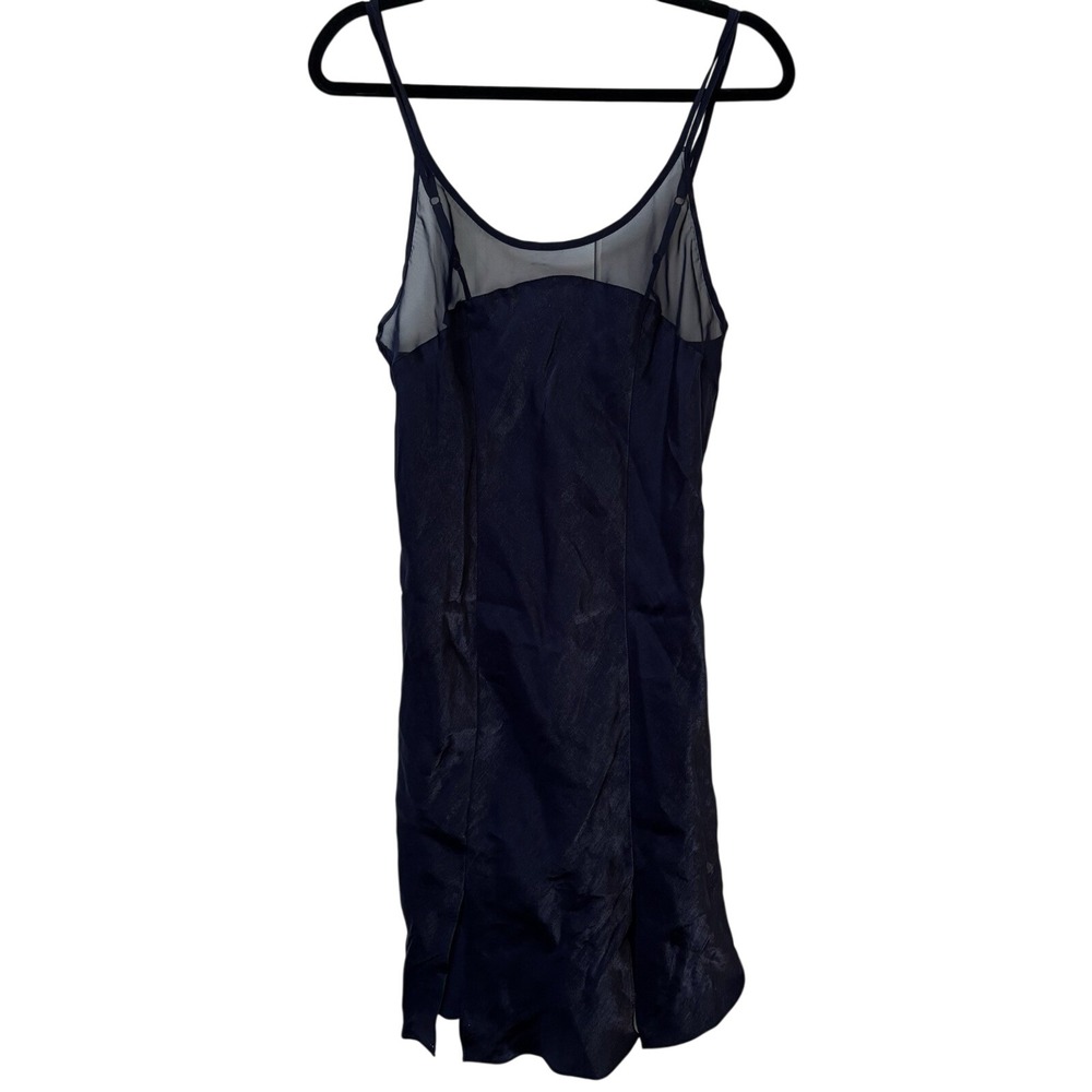 St Bernard Nightwear Navy Blue Mesh Panel Slip Dress‎ Chemise Sz 12 16/52152